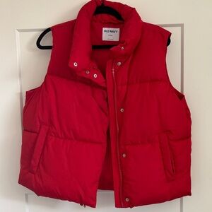 Old Navy Bright Red Puffer Vest